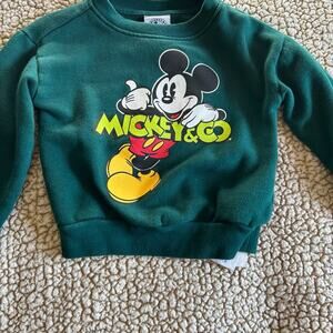 Vintage 90s Mickey & Co Disney Kids Crewneck Sweatshirt Green